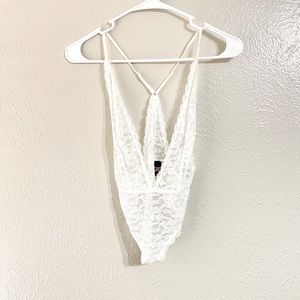 🤍 White lace teddy one piece lingerie